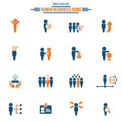 human resources vector icon set