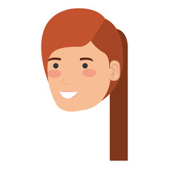 beautiful woman head avatar character vector illustration design