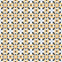 Retro geometric pattern in repeat. Fabric print. Seamless background, mosaic ornament, vintage style.