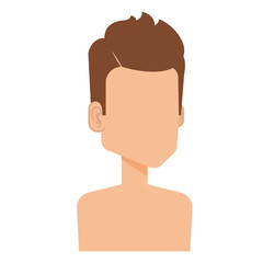 young man shirtless avatar character vector illustration design