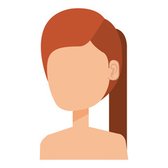 beautiful woman shirtless avatar character vector illustration design