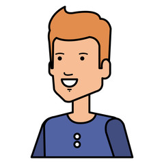 young man avatar character vector illustration design