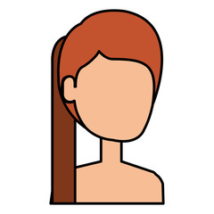 beautiful woman shirtless avatar character vector illustration design