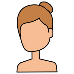 beautiful woman shirtless avatar character vector illustration design