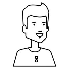 young man avatar character vector illustration design