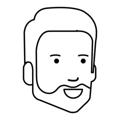 young man head avatar character vector illustration design