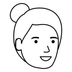 beautiful woman head avatar character vector illustration design
