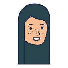 beautiful woman head avatar character vector illustration design