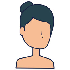 beautiful woman shirtless avatar character vector illustration design