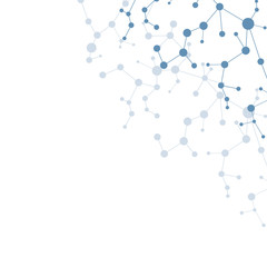 Structure molecule and communication. Dna, atom, neurons. Scientific concept for your design. Connected lines with dots. Medical, technology, chemistry, science background. illustration.