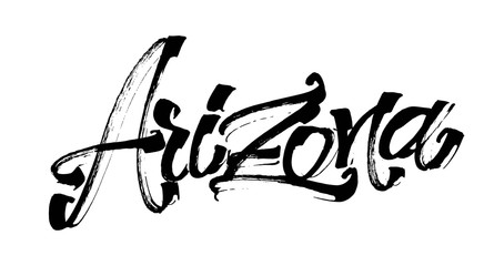 Arizona. Modern Calligraphy Hand Lettering for Serigraphy Print