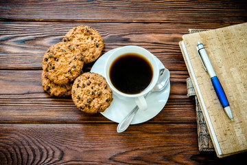Coffee Break - Notepad and Pen along with coffee 