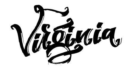 Virginia. Modern Calligraphy Hand Lettering for Serigraphy Print