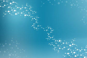 Structure molecule and communication. Dna, atom, neurons. Scientific concept for your design. Connected lines with dots. Medical, technology, chemistry, science background. illustration.
