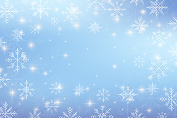 Naklejka na ściany i meble Christmas and Happy New Years background with snowflakes, illustration.