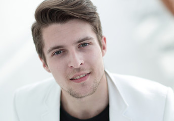 Fototapeta premium Intense man close up portrait