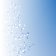 Structure molecule and communication. Dna, atom, neurons. Scientific concept for your design. Connected lines with dots. Medical, technology, chemistry, science background. illustration.