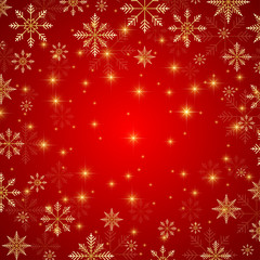 Christmas and Happy New Years background with snowflakes, illustration.