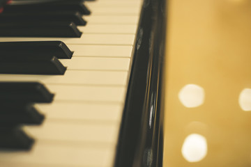 Piano keyboard close-up shot