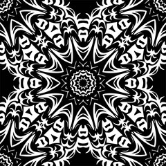 Beautiful geometric seamless pattern with floral decorative ornament. Vector illustration - Illustration Damask, Decor, Silk, Textile, Tile