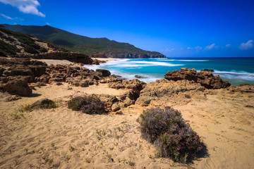 plage de sardaigne, côte verte, piscinas