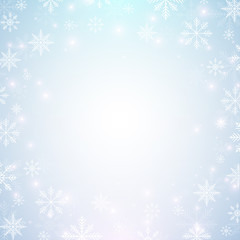 Christmas and Happy New Years background with snowflakes, illustration, raster image.