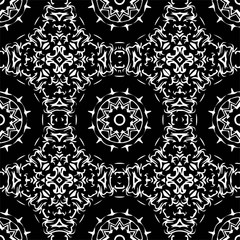 Seamless floral pattern motifs suitable for wallpaper and fabric design. Vector illustration - Illustration Damask, Decor, India, Scroll, Textile