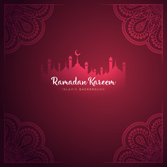 ramadan kareem greeting card design with mandala