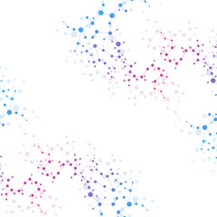 Naklejka premium Structure molecule and communication. Dna, atom, neurons. Scientific concept for your design. Connected lines with dots. Medical, technology, chemistry, science background. illustration.