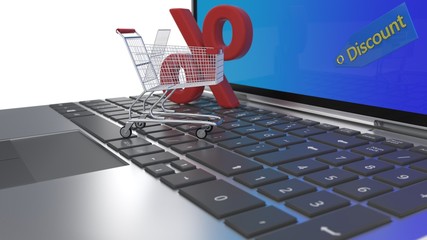 Internet shopping concept, 3d rendering