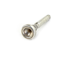 mouthpiece of trumpet on white background