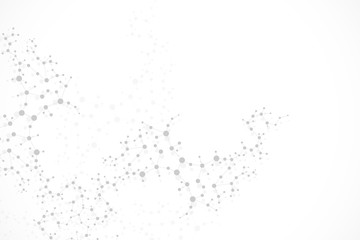 Structure molecule and communication. Dna, atom, neurons. Scientific concept for your design. Connected lines with dots. Medical, technology, chemistry, science background. illustration.