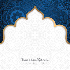 beautiful ramadan kareem greeting card design with mandala art - 195729196
