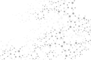 Structure molecule and communication. Dna, atom, neurons. Scientific concept for your design. Connected lines with dots. Medical, technology, chemistry, science background. illustration.