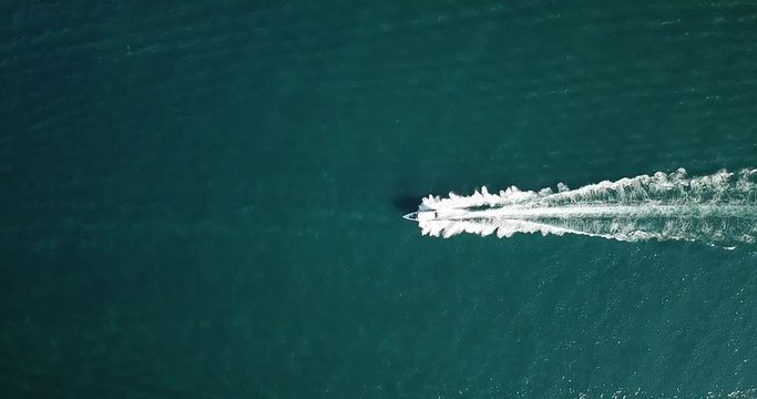 Top view of speed boat is running on sea,Thailand