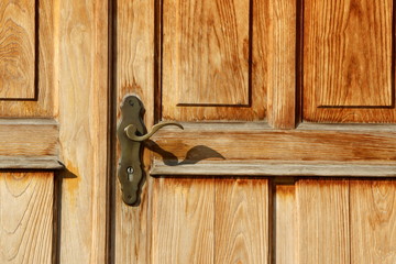 Wooden Door, Holztür, Türklinke