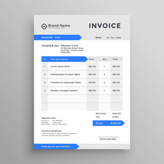 Obraz premium elegant blue gray vector invoice template design