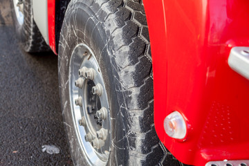 big tires on a heavy off-road truck