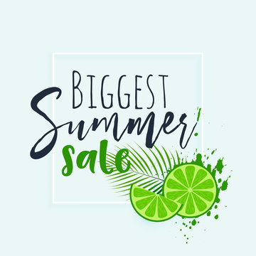 summer sale banner with fresh lime