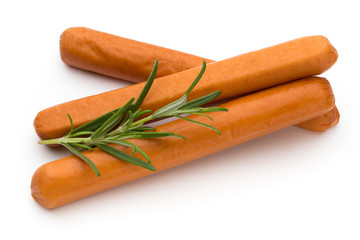 Fresh sausage isolated over white background.