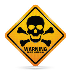 International Toxic Hazard Symbol, Yellow Warning Dangerous icon on white background, Attracting attention Security First sign, Idea for graphic, web design, Vector, EPS10.