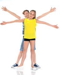 Teens brother and sister.