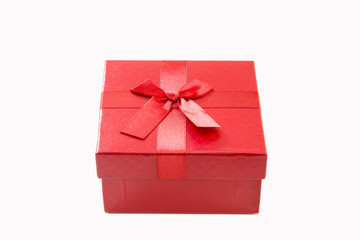 Red gift box isolated on white background