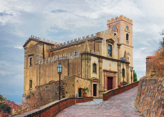 Fototapeta na wymiar Church of San Michele in Savoca Sicilian village