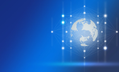 Global connection lines network and data exchanges over the world , Technology connecting and business concept