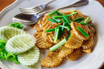 fried potatoes with onions