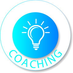 Coaching button blau mit reflexion