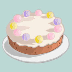 vector easter cake simnel 