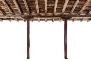 Porch roof rustic style isolated interior view