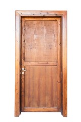 Fototapeta premium Simple wooden door isolated on white